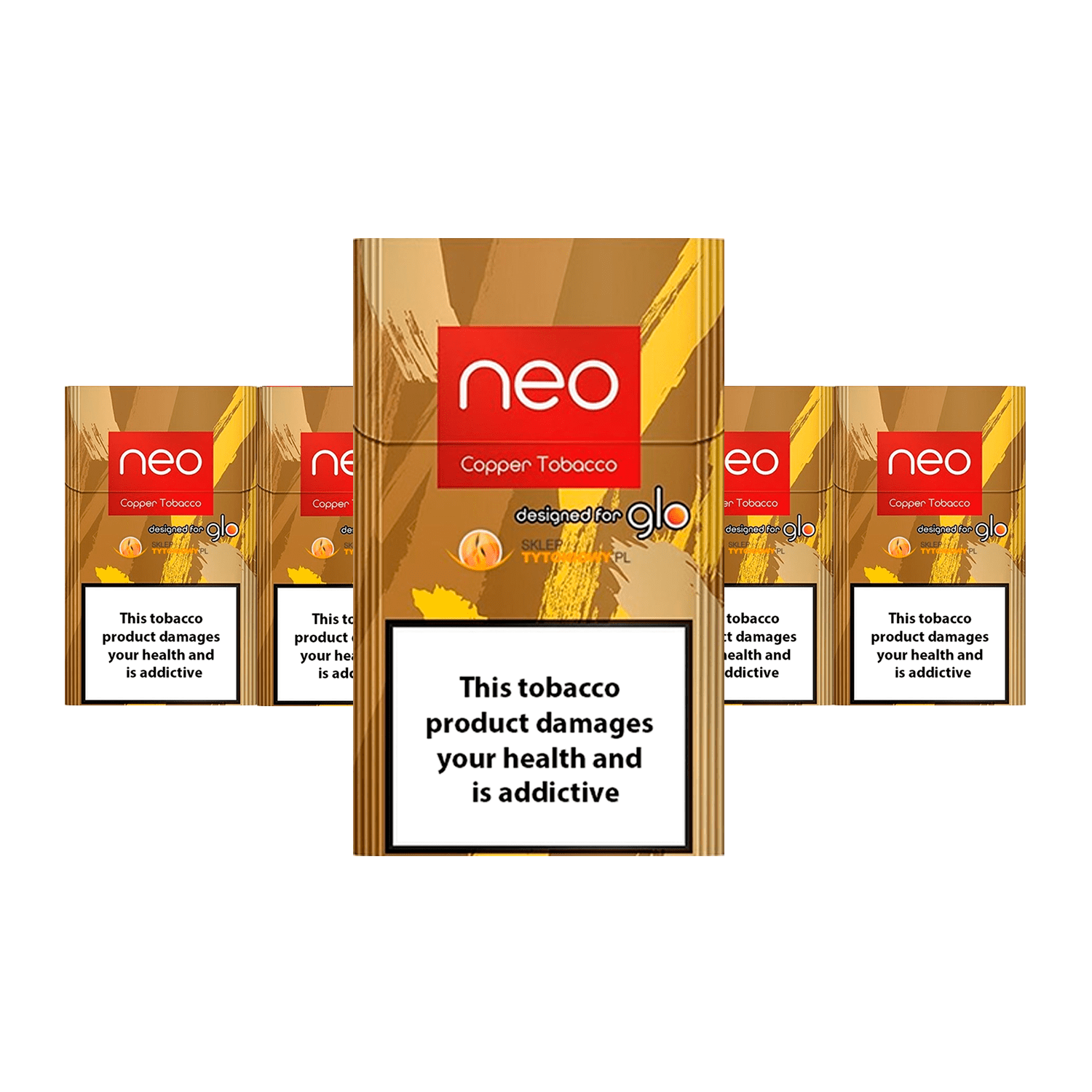 NEO Copper Tobacco heatsticks til Glo, rik tobakkssmak, kobberfarget emballasje