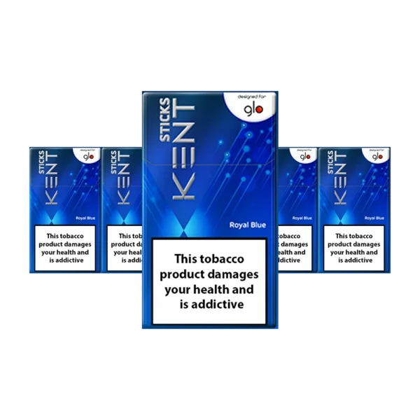 KENT Royal Blue heatsticks for Glo, rich tobacco flavor, royal blue packaging