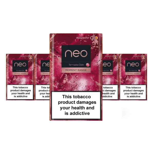 NEO Terrazza Click heatsticks Glolle, raikas maku, moderni pakkaus