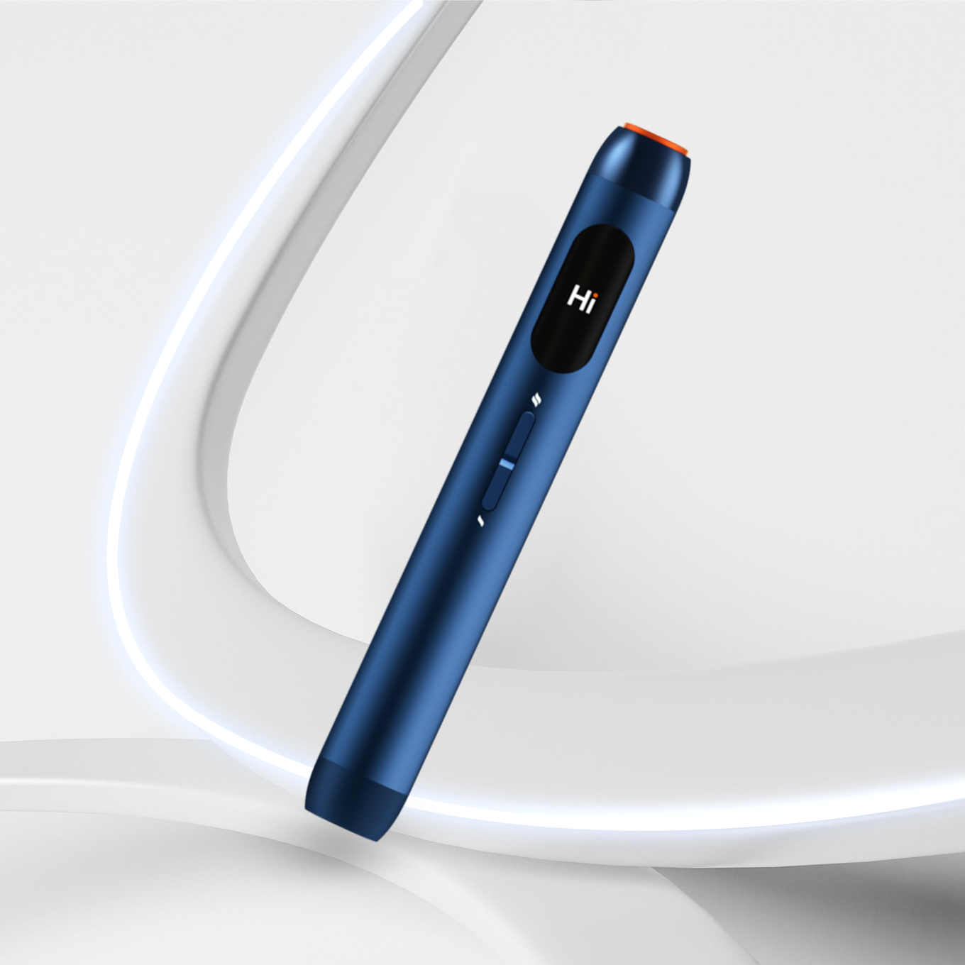 Glo Hilo Sapphire device front view with AMOLED EasyView display in blue design