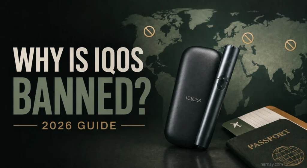 Why is IQOS banned in some countries – 2026 guide with IQOS device, world map and travel passport