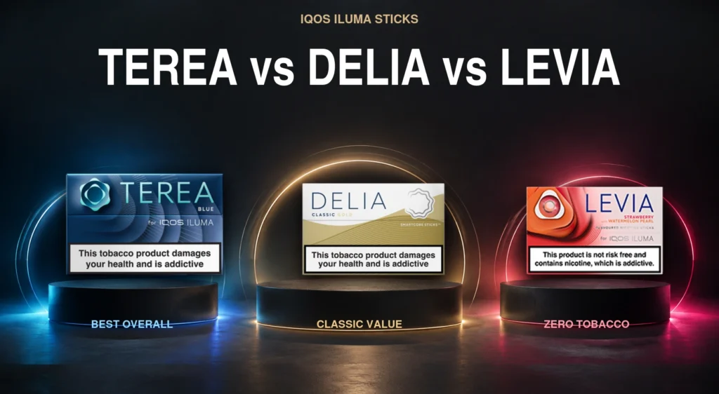 TEREA vs DELIA vs LEVIA comparison for IQOS ILUMA