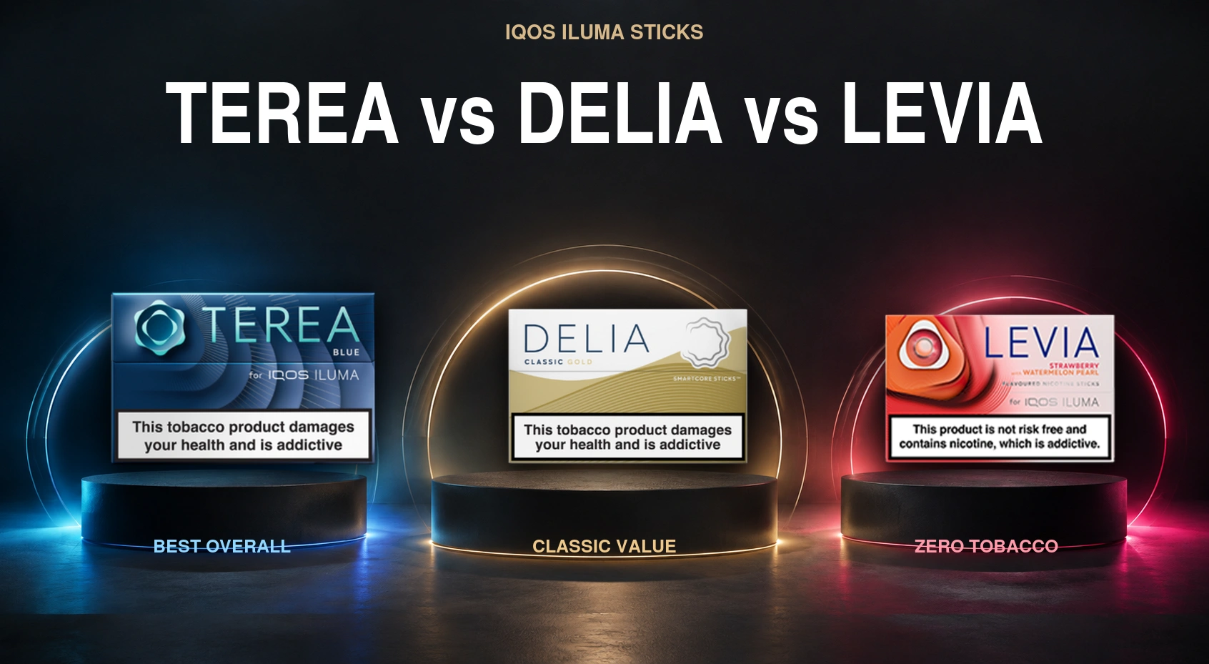 TEREA vs DELIA vs LEVIA comparison for IQOS ILUMA
