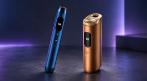 glo HILO Sapphire and glo HYPER PRO Amber Bronze devices side by side